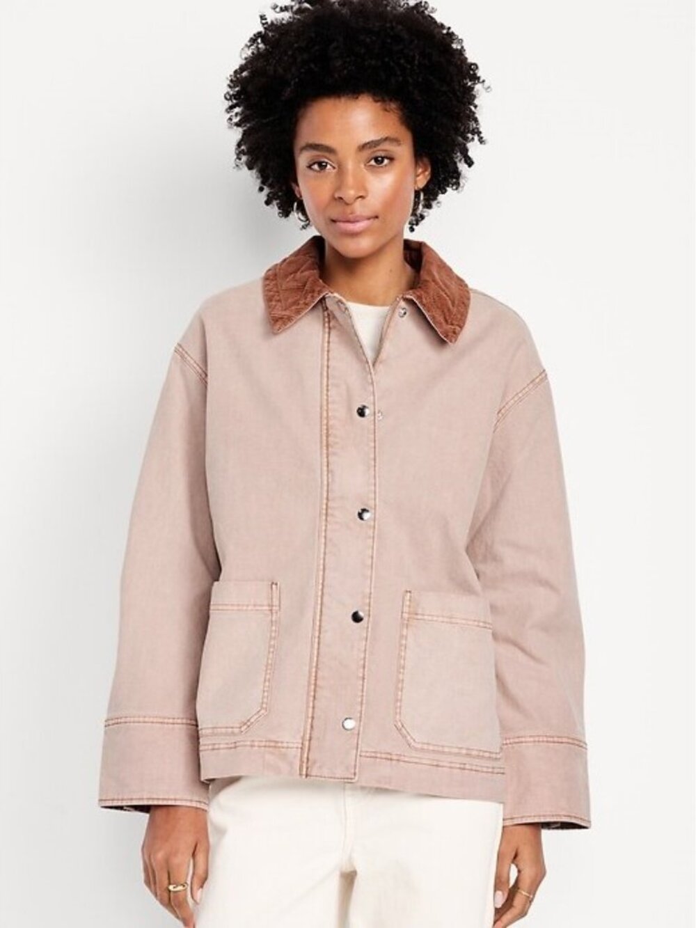 OLD NAVY Women's Canvas Barn Jacket Size L in Antique Rose